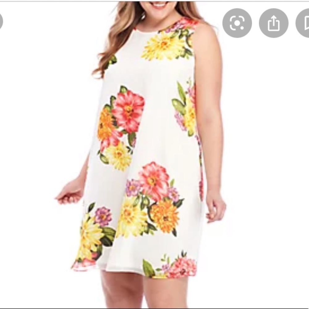 J Howard Chiffon Overlay Floral Dress 18